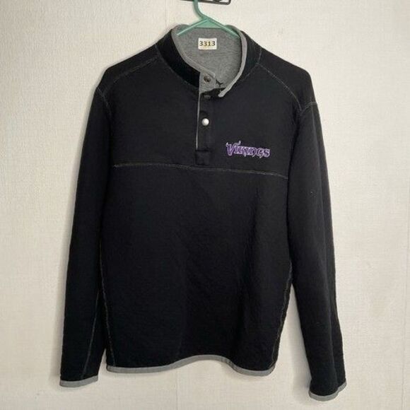 Tommy Bahama 1/4 Snap MockNeck Reversible Sweater Mens XL Gray/Black Logo - Picture 9 of 10